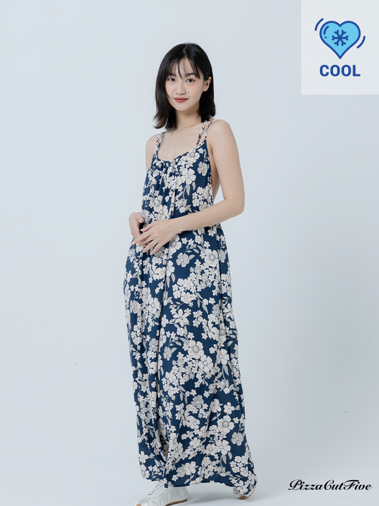 [兩件1580｜涼感洋裝]藍底白花渡假洋裝 PizzaCutFive PCF262487080