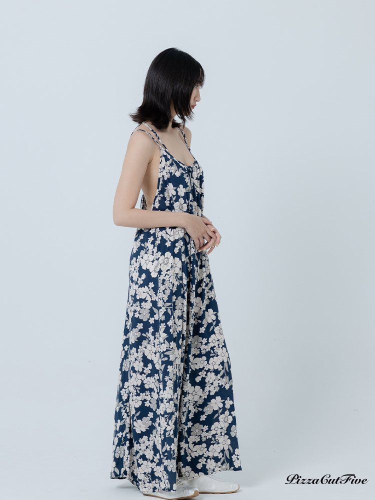 [兩件1580｜涼感洋裝]藍底白花渡假洋裝 PizzaCutFive PCF262487080