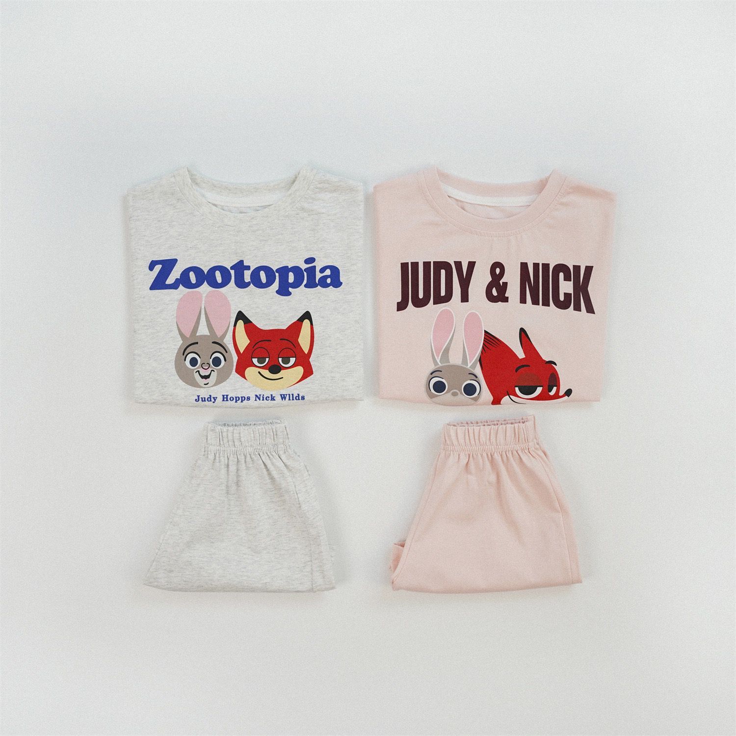 廠單 動物城卡通印花兄妹裝