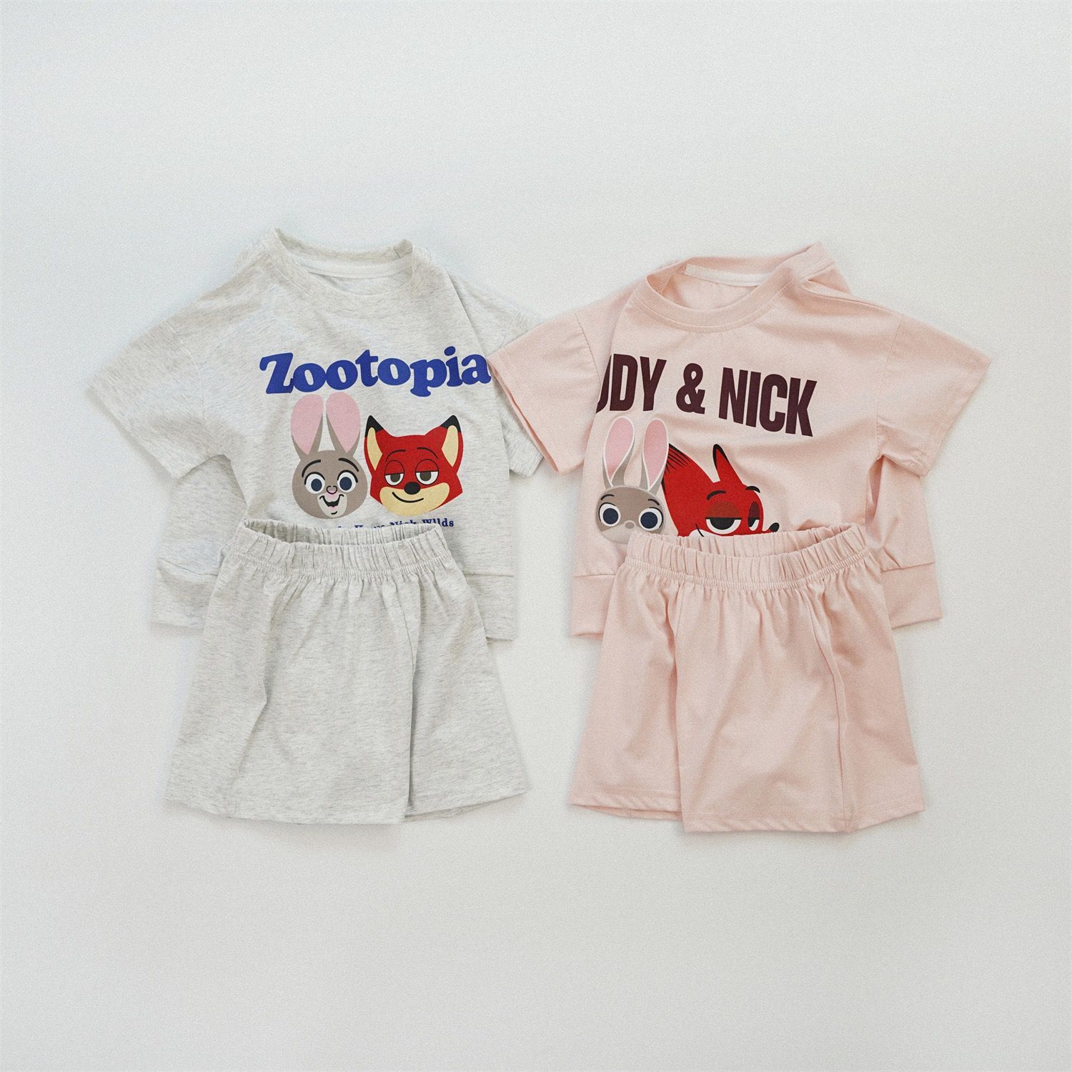 廠單 動物城卡通印花兄妹裝