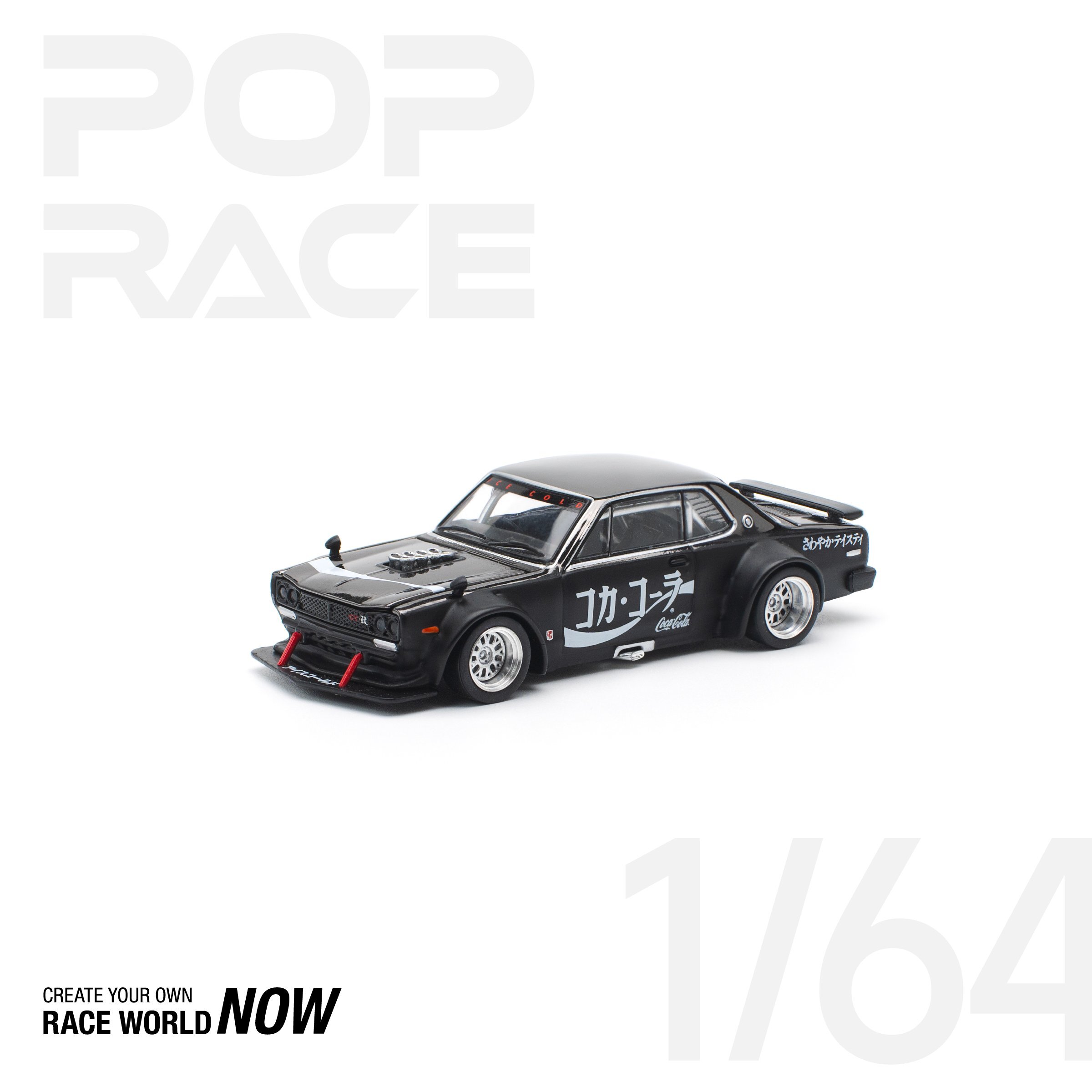 POP RACE 1/64 Skyline GT-R Drift（Hakosuka）Coca-Cola Zero JP 黑鉻版