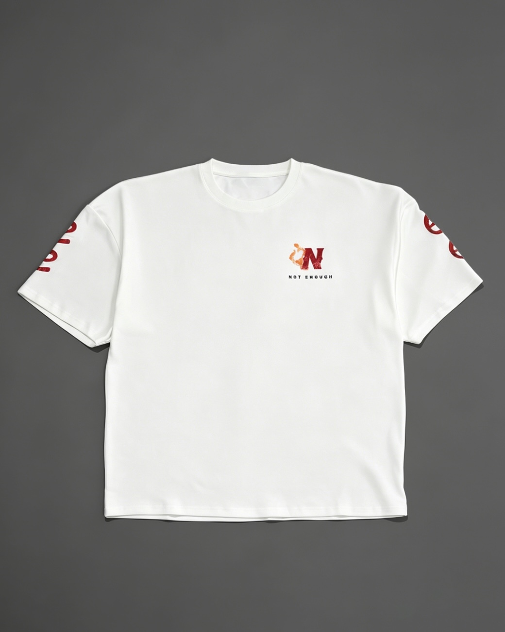 NOT ENOUGH UNISEX 4e OVERSIZED TEE (WHITE) (Anniversary Limited)