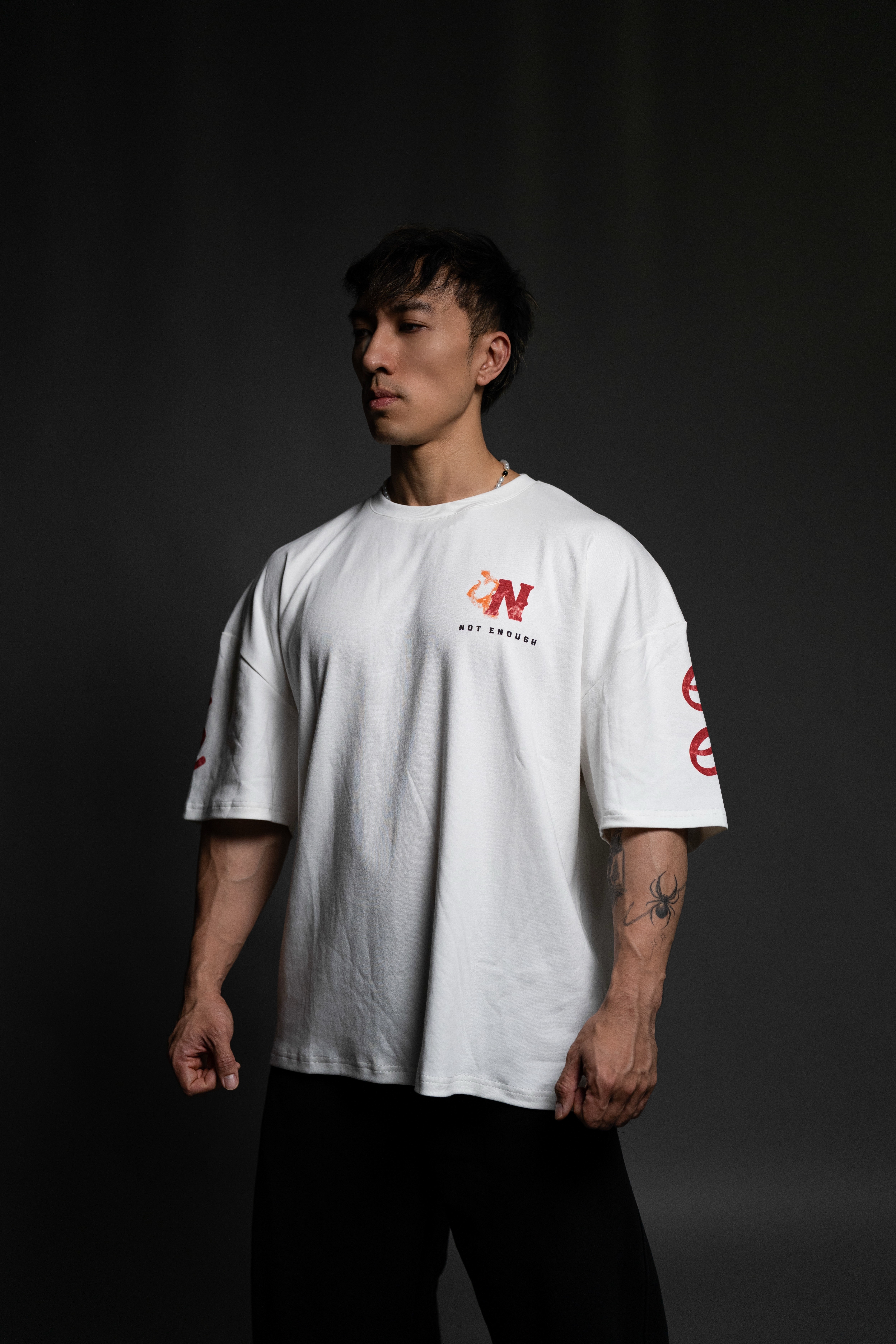 NOT ENOUGH UNISEX 4e OVERSIZED TEE (WHITE) (Anniversary Limited)