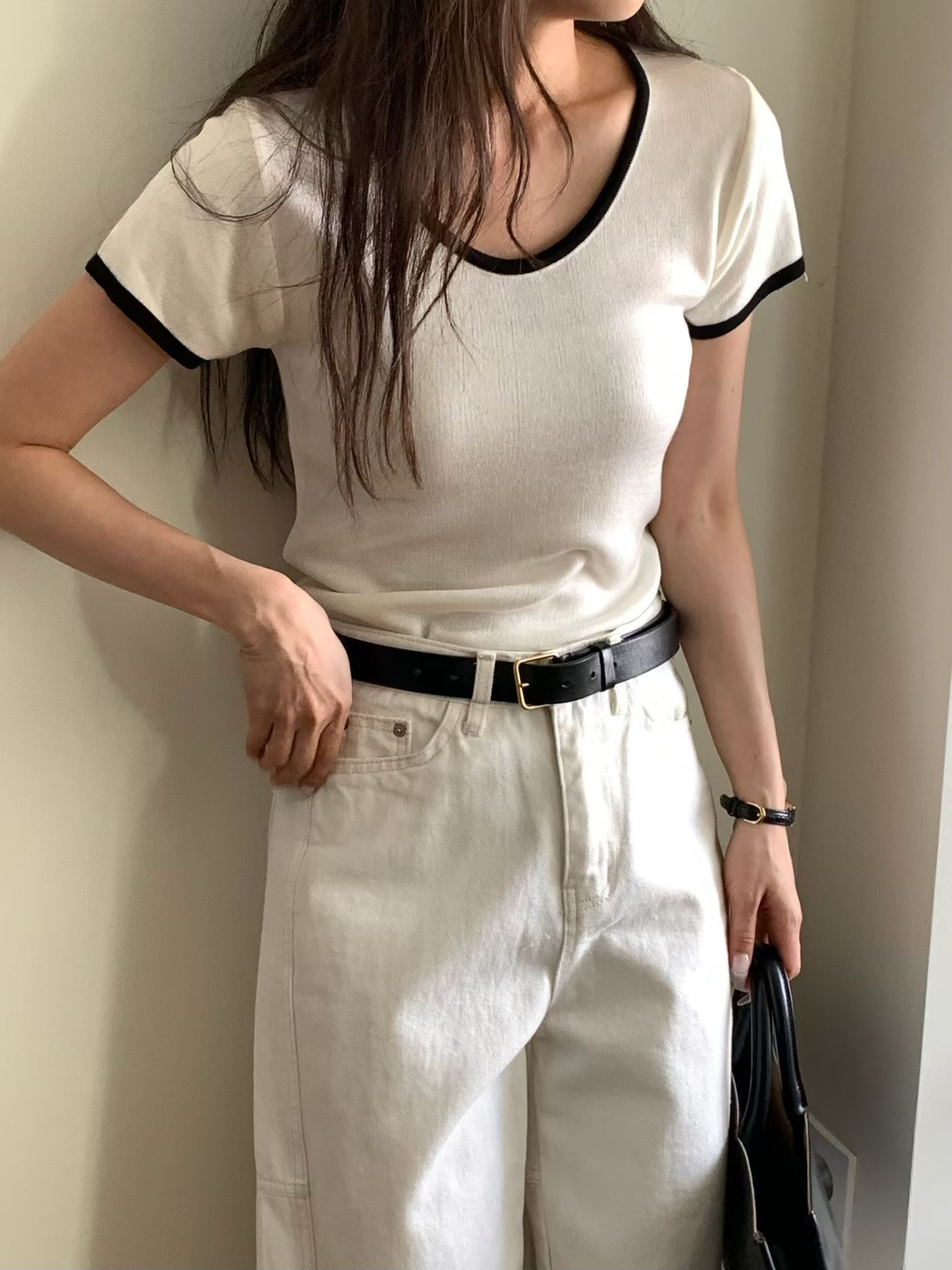 The soft colour block short sleeve tee