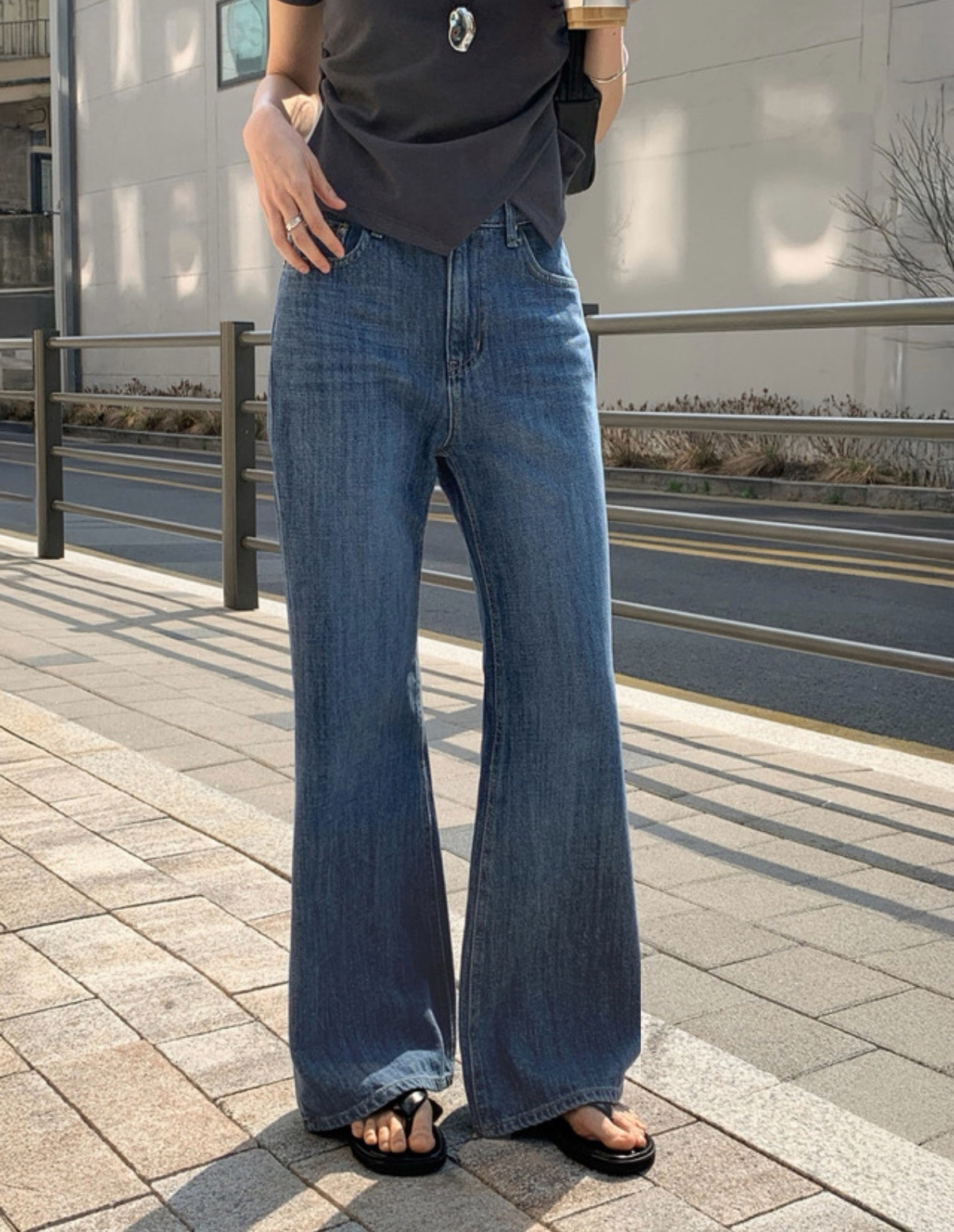 Hats semi wide bootcut denim  pants