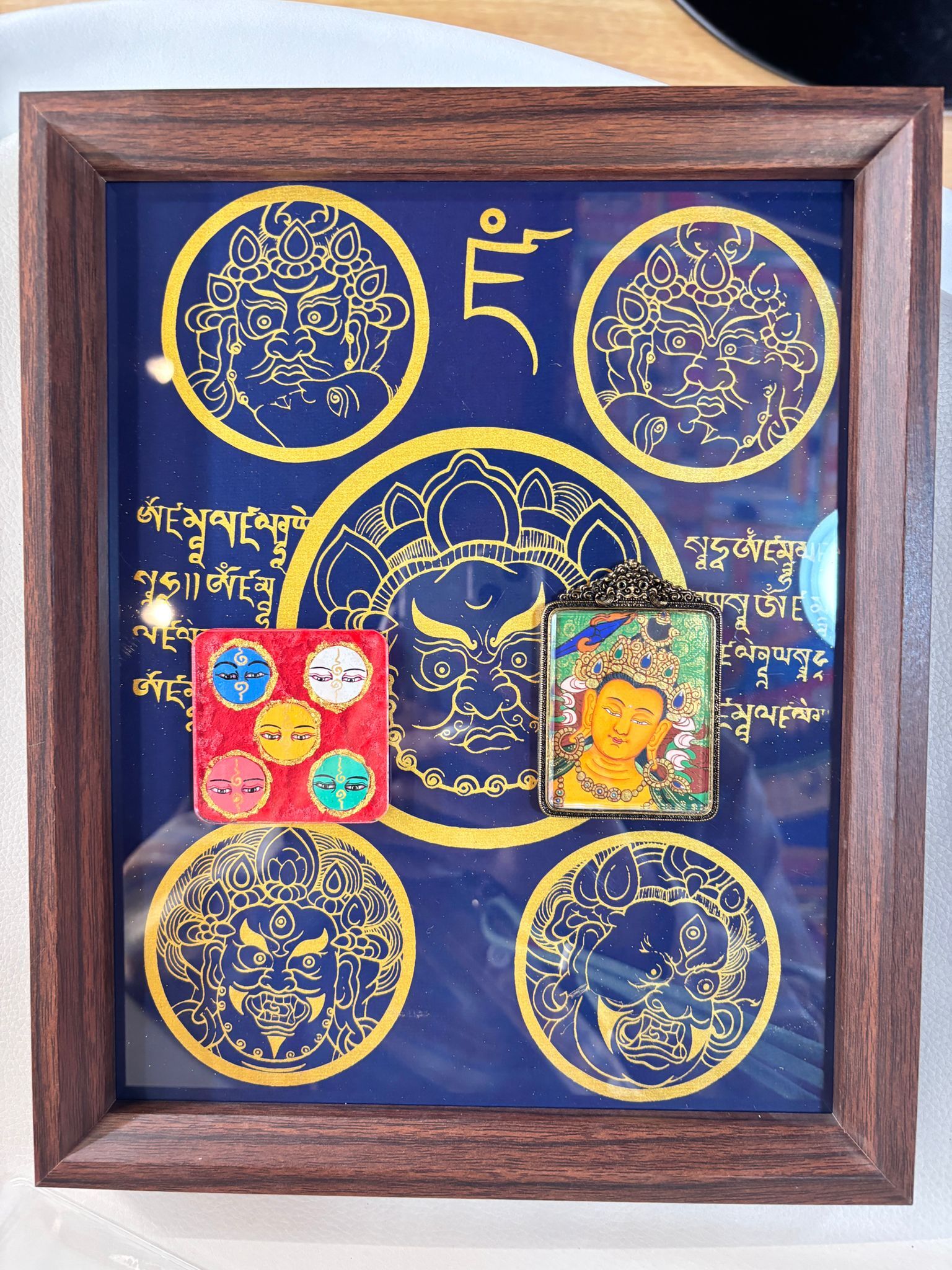 AB260418-K59-拓印藍五財+裝幡八大守護（兔： 文殊菩薩）+冰箱貼五財眼(需客人留姓名，出生年月日)(香格里拉松贊林寺上師開光加持+五色財神幡祈福)(預計6月中到貨)(只限尖沙咀門市自取不包郵)