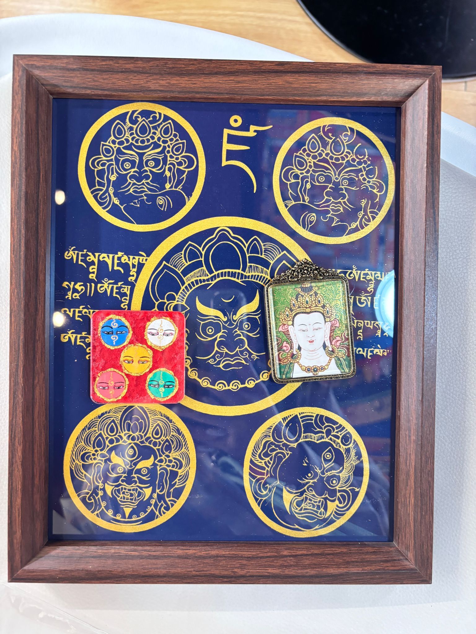 AB260418-K61-拓印藍五財+裝幡八大守護（馬： 大勢至菩薩）+冰箱貼五財眼(需客人留姓名，出生年月日)(香格里拉松贊林寺上師開光加持+五色財神幡祈福)(預計6月中到貨)(只限尖沙咀門市自取不包郵)