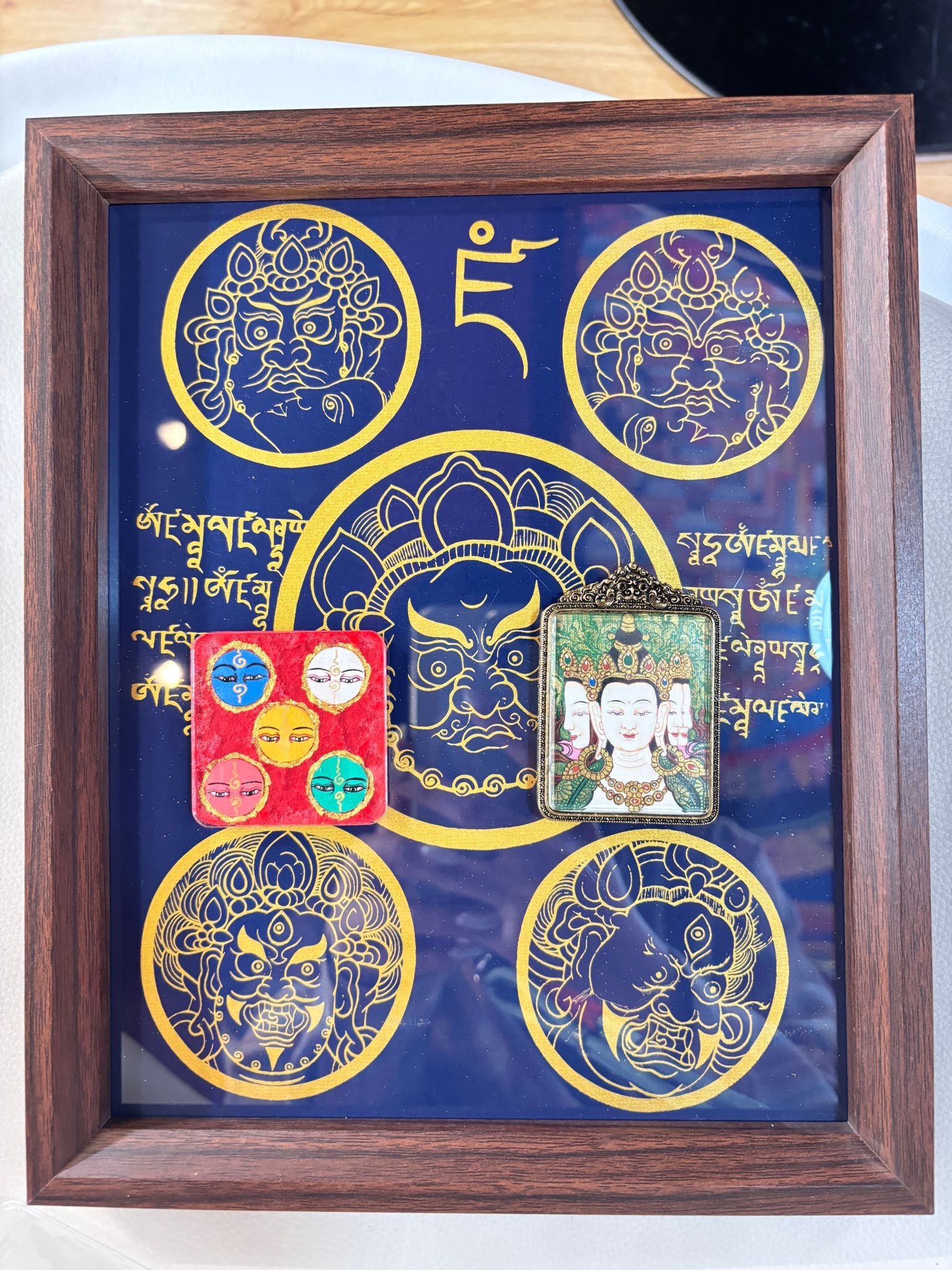 AB260418-K62-拓印藍五財+裝幡八大守護(羊、猴： 大日如來)+冰箱貼五財眼(需客人留姓名，出生年月日)(香格里拉松贊林寺上師開光加持+五色財神幡祈福)(預計6月中到貨)(只限尖沙咀門市自取不包郵)