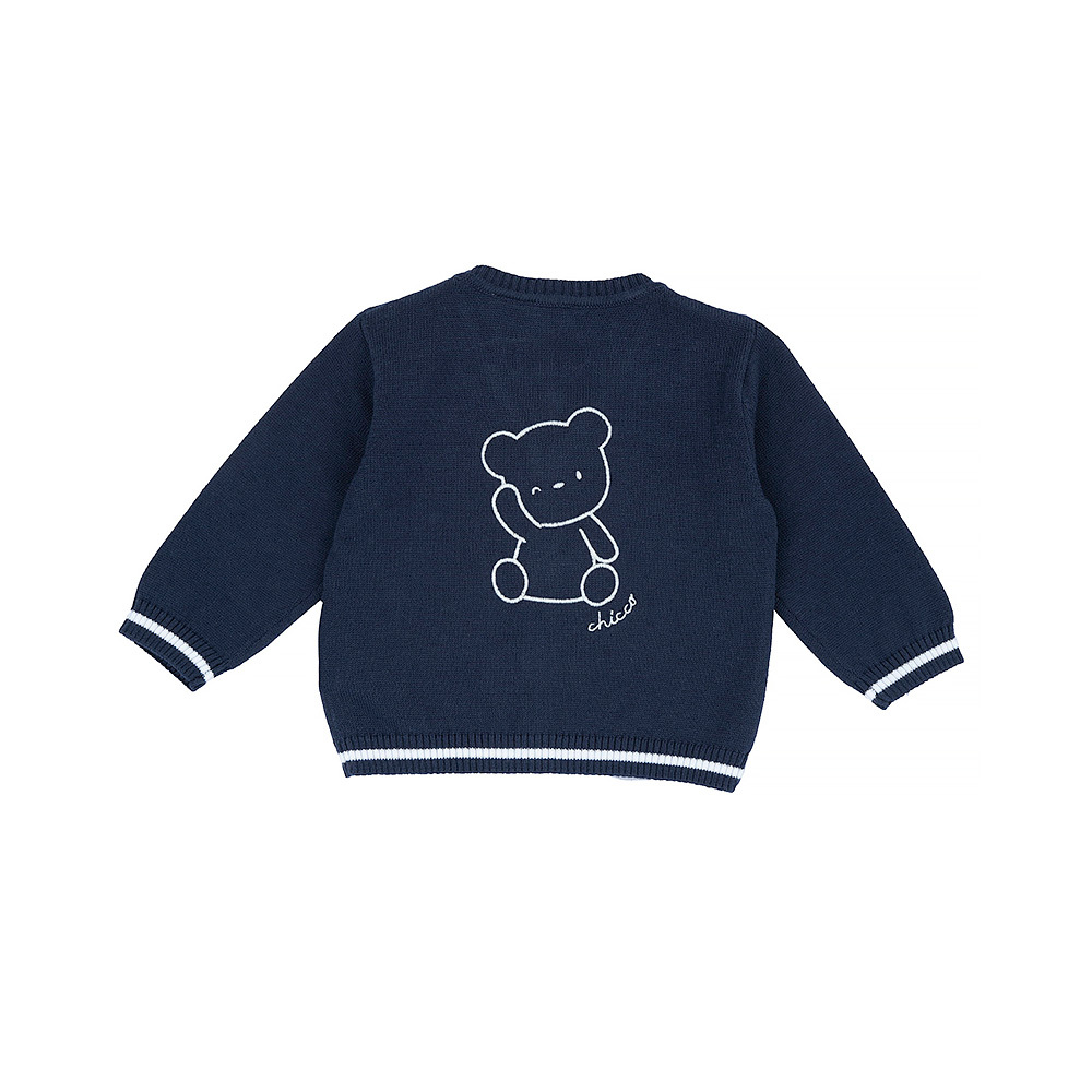 紳士小熊-提織熊V領針織外套