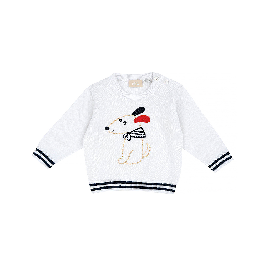 紳士小熊-提織小狗長袖針織上衣