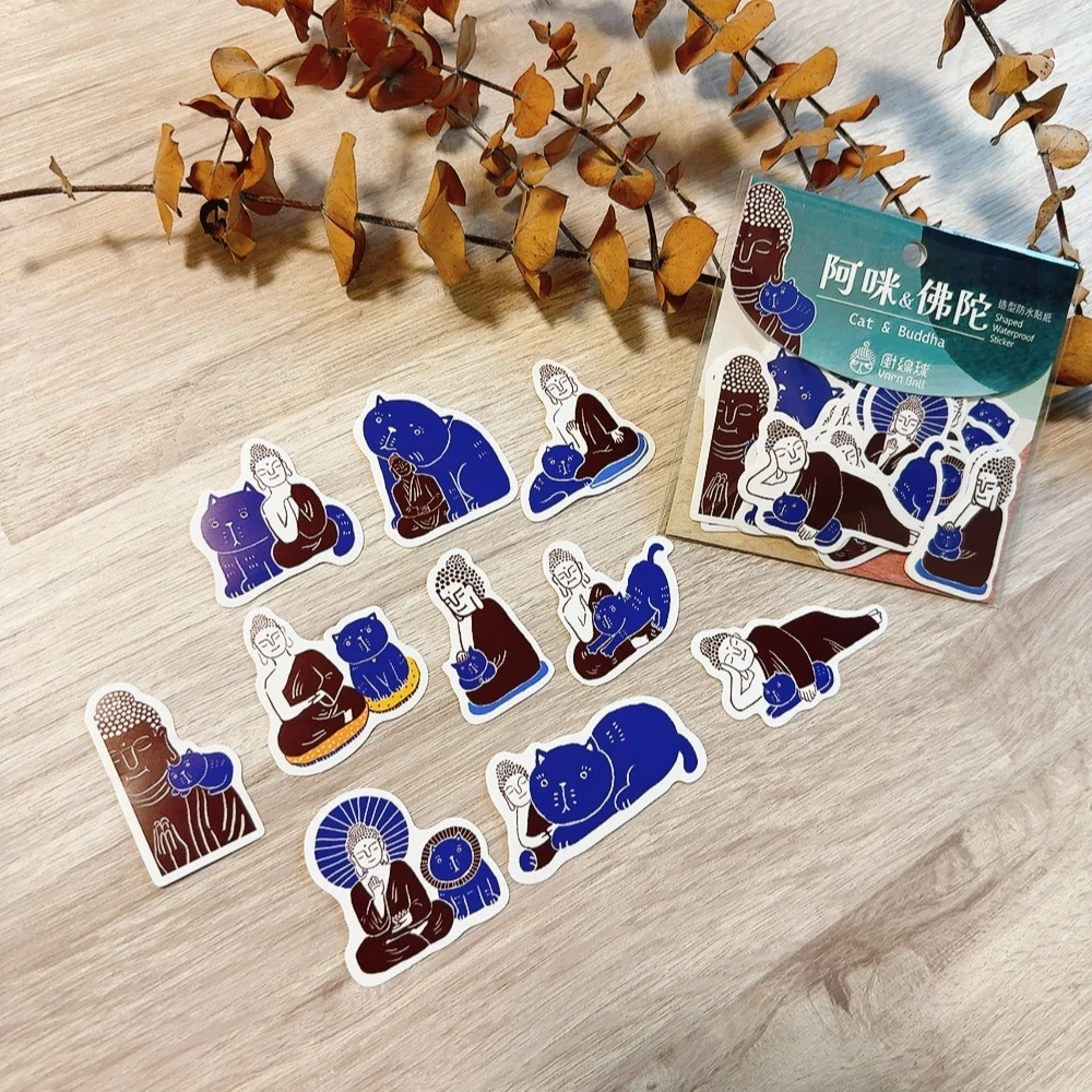 阿咪與佛陀 20 防水貼紙包｜針線球
