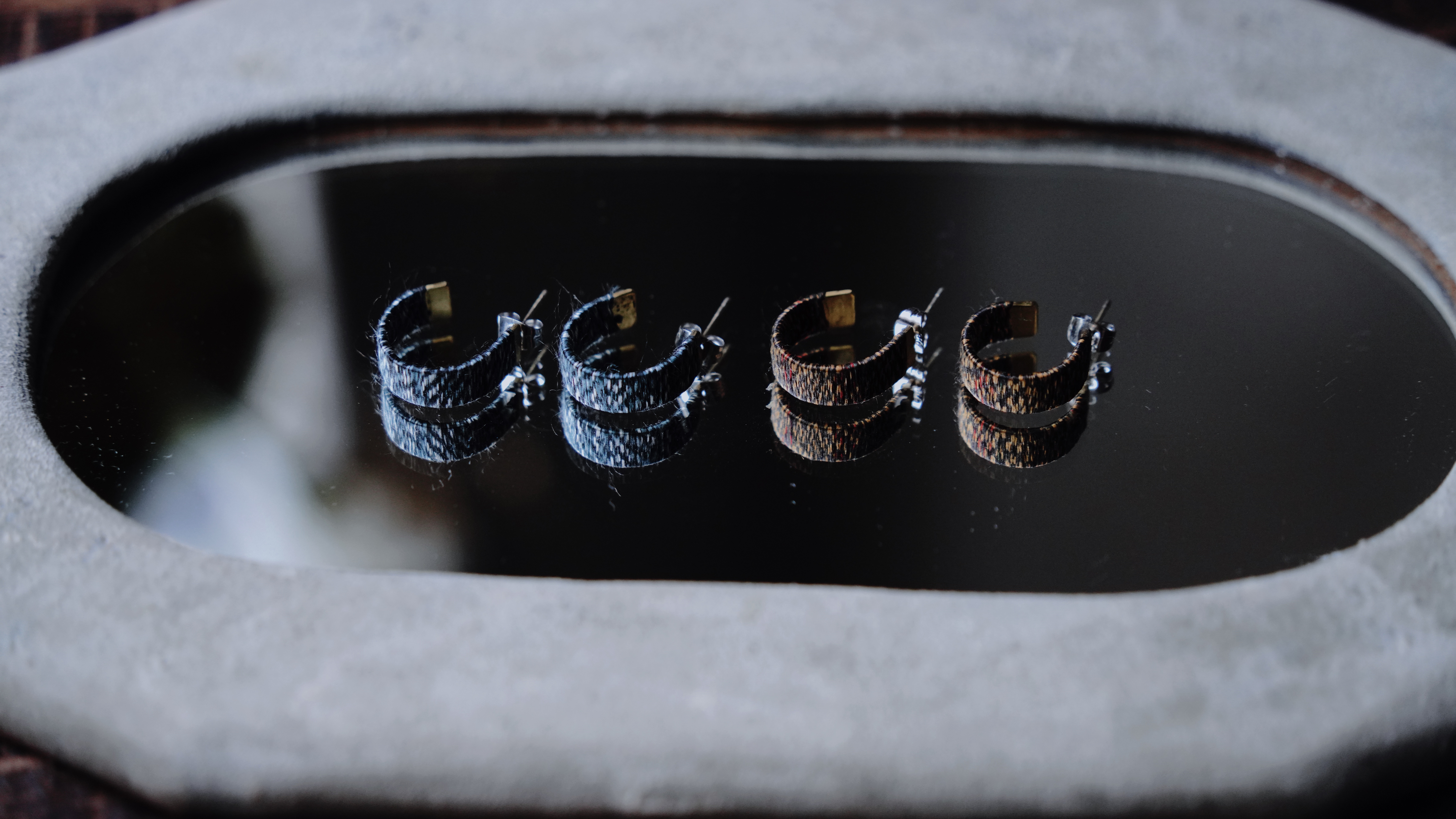 jili ｜ 鹿兒島大島紬 平帶耳環