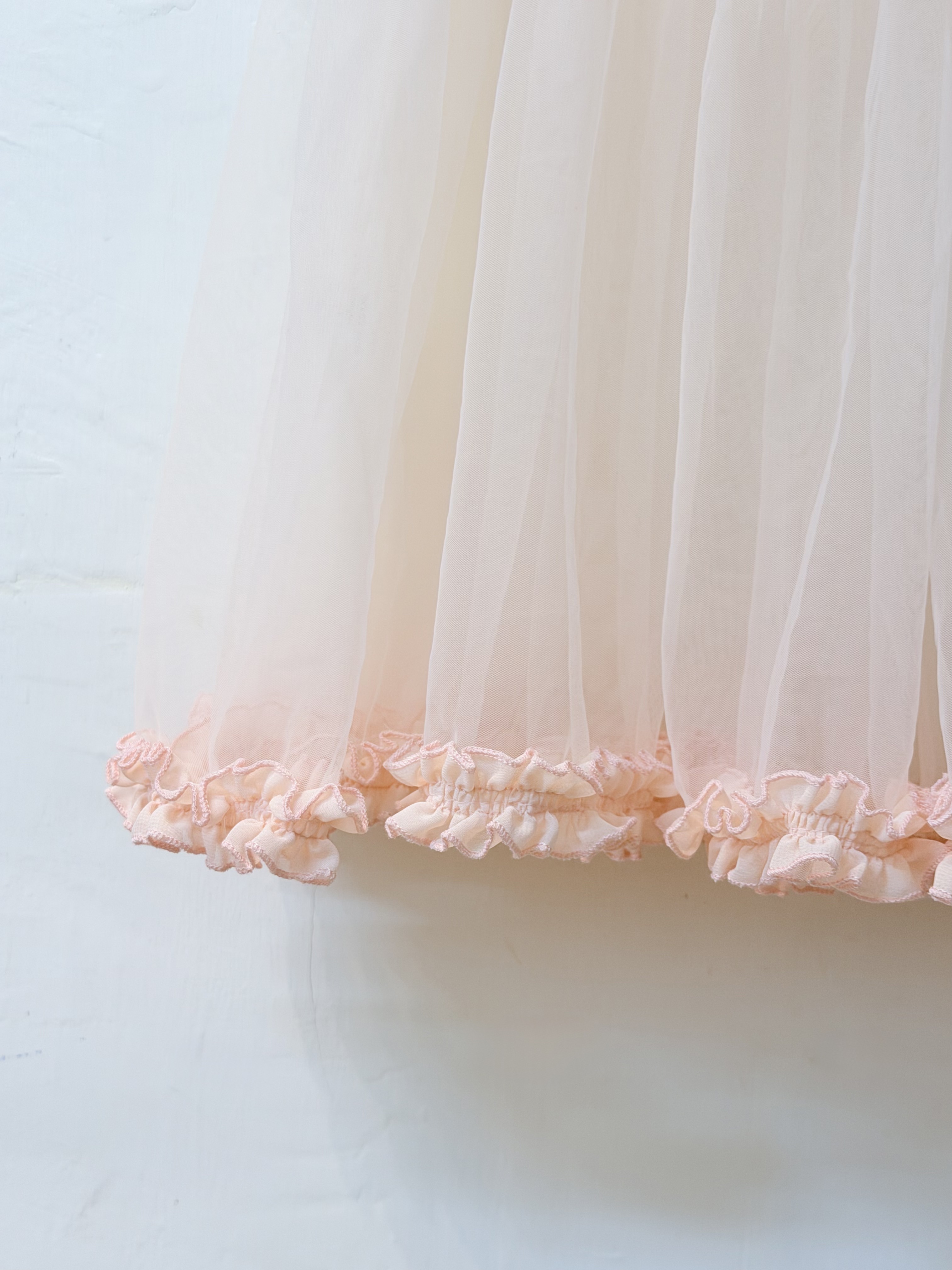 飄飄花邊漸變半身薄紗半裙