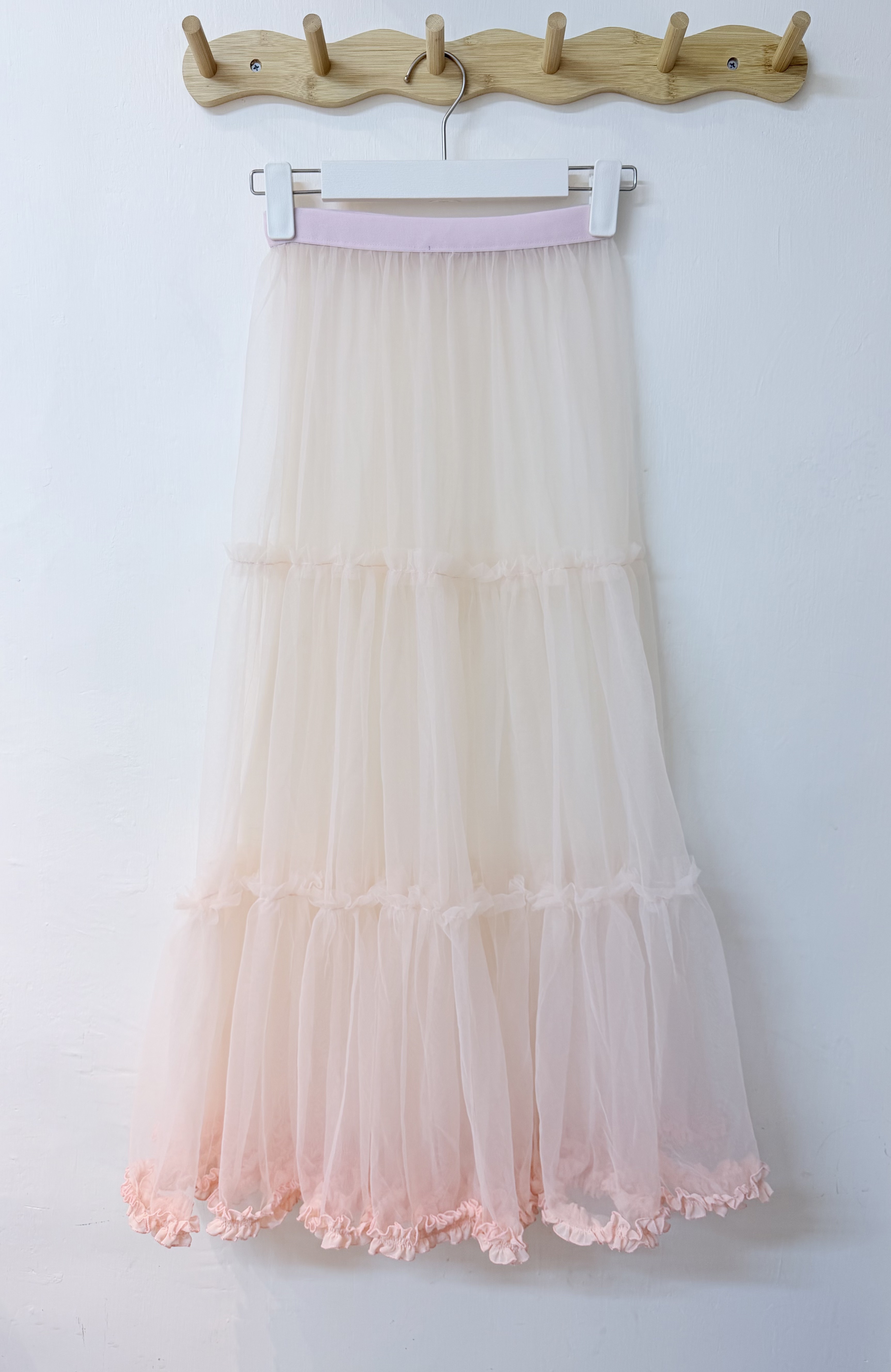 飄飄花邊漸變半身薄紗半裙