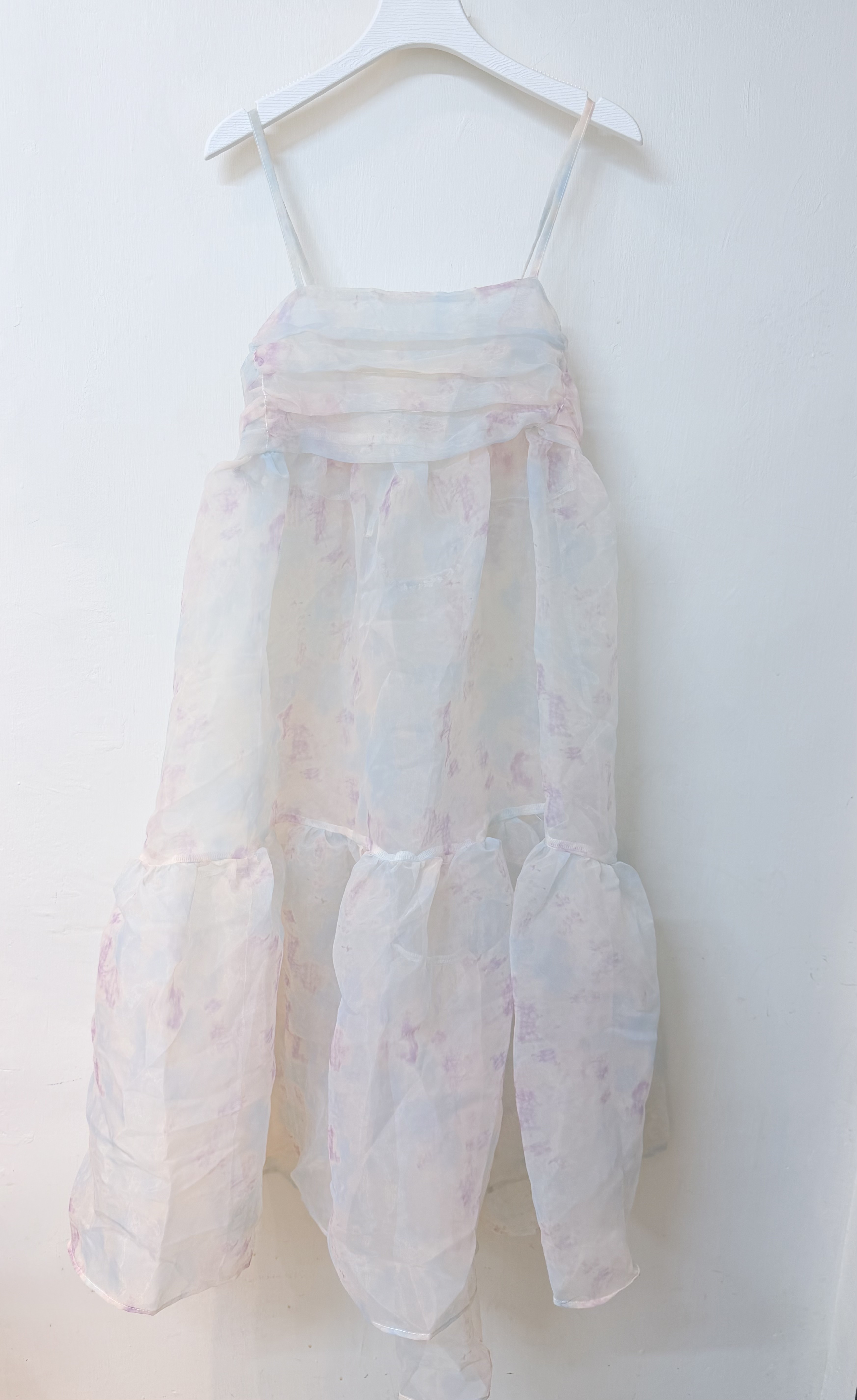 夢幻扎染免燙薄紗連身罩衫