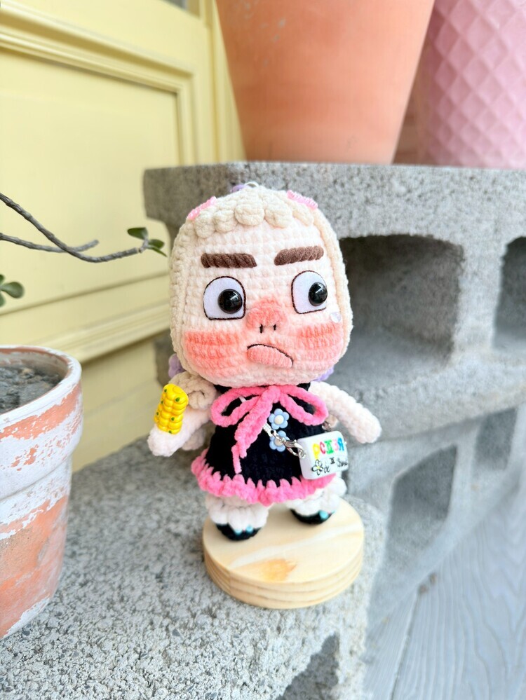 大眼睛繽紛頭髮胖胖醜娃吊飾-16號『約14-16cm』