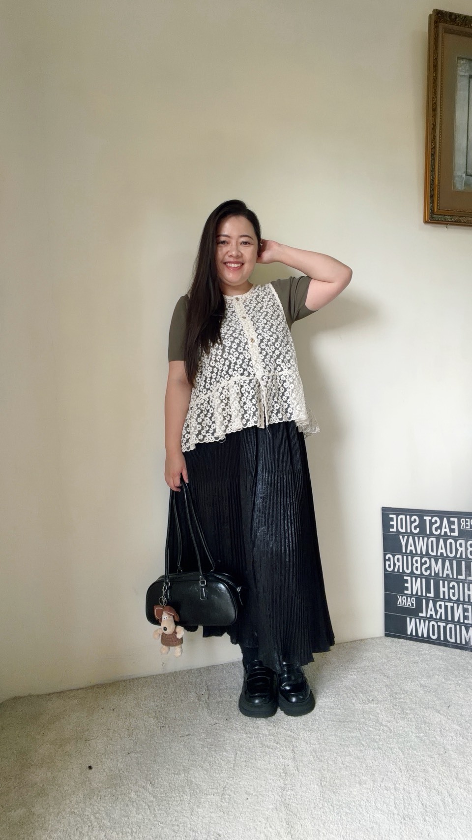 立體小花蕾絲感背心