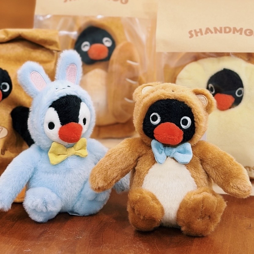 PINGU 企鵝家族 熊熊兔兔系列 絨毛吊飾 頭套 PINGA