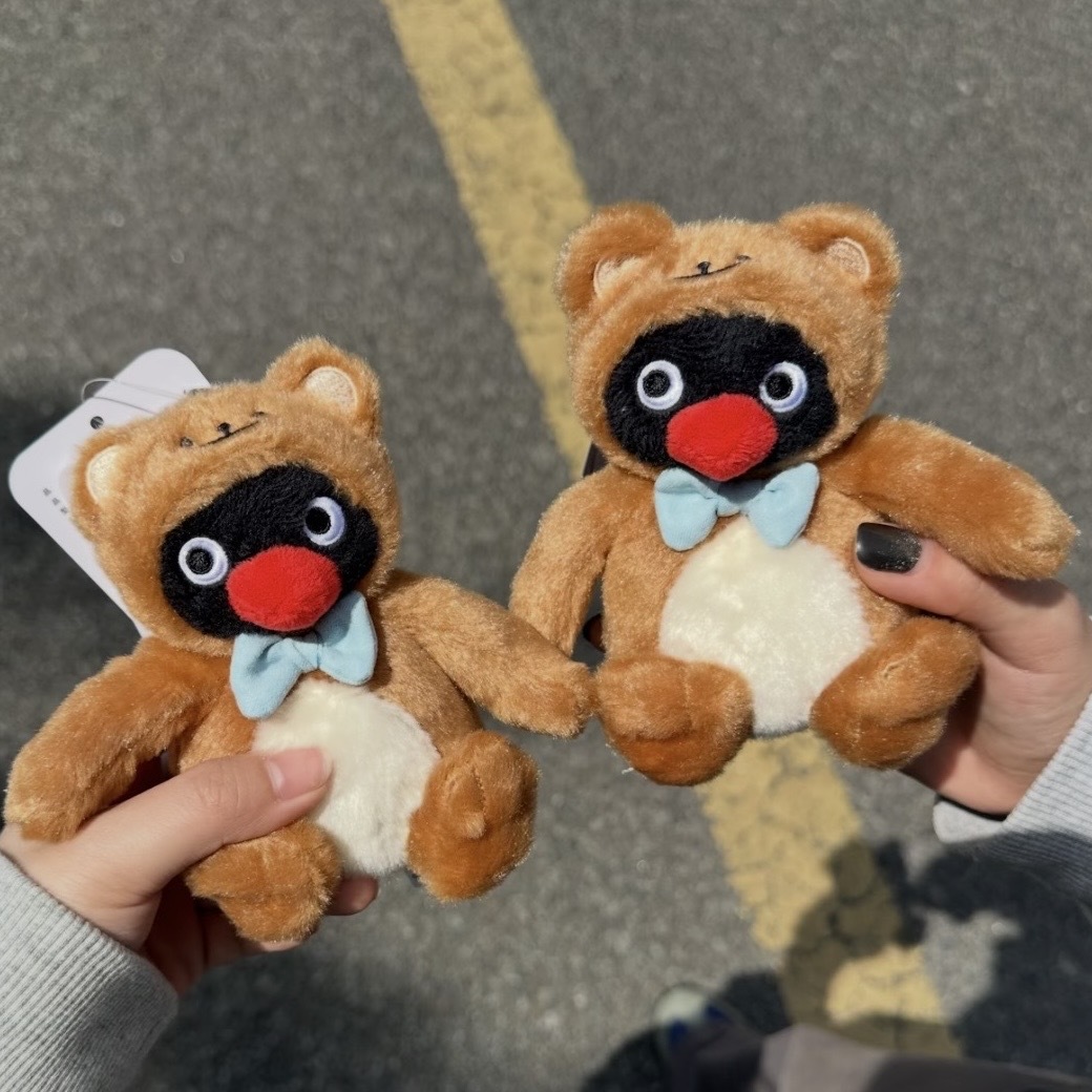 PINGU 企鵝家族 熊熊兔兔系列 絨毛吊飾 頭套 PINGA