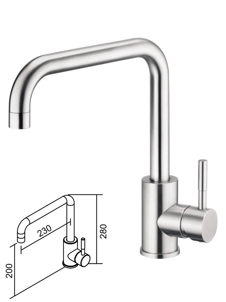 B1-118023不銹鋼立式廚房龍頭
