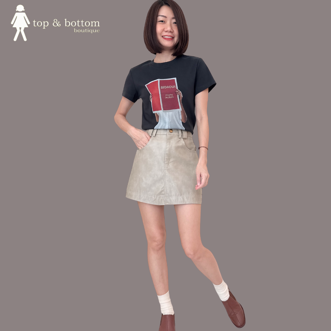 SHORT SLEEVE PRINTED CROP TEE