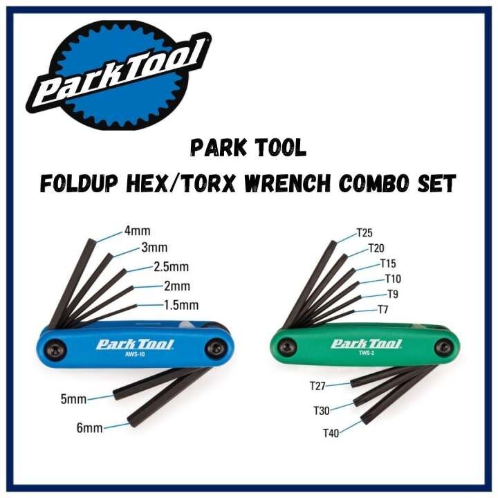 PARKTOOL AWS-10 Fold-Up Hex / TWS-2 Fold-Up Torx® Compatible Wrench Set