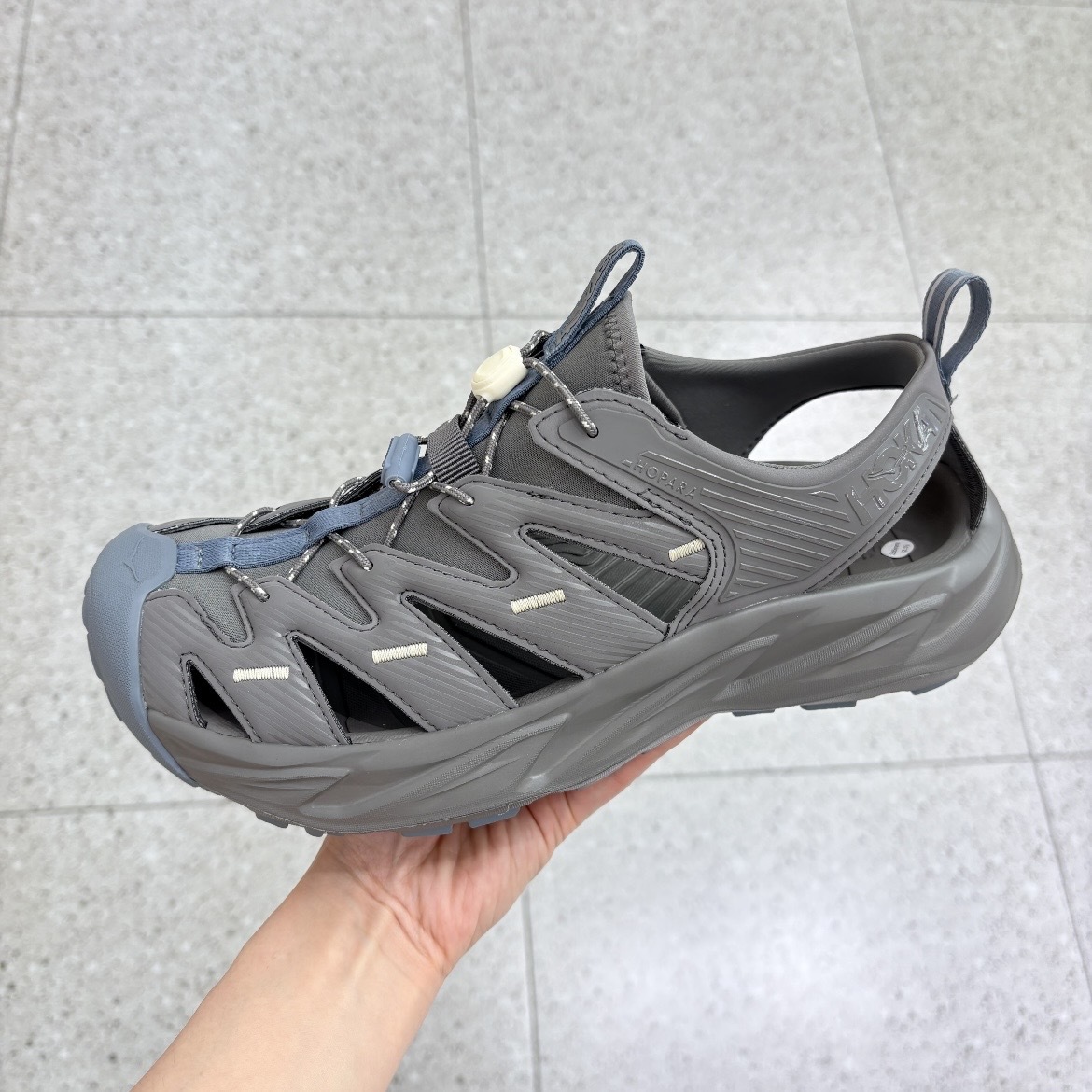 HOKA ONE ONE HOPARA 灰藍 涼鞋 戶外運動 抽繩 機能 男女同款 1123112-GVLS