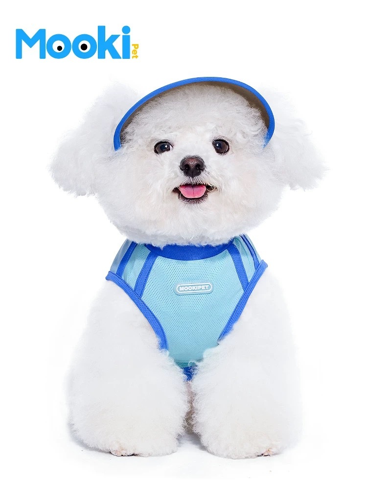 MOOKIPET 蓝色羽球拍无袖背心宠物衣服