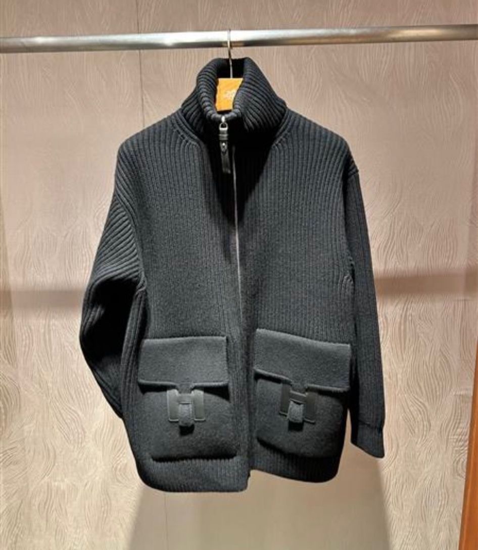 Wool knit jacket black （可預訂size）