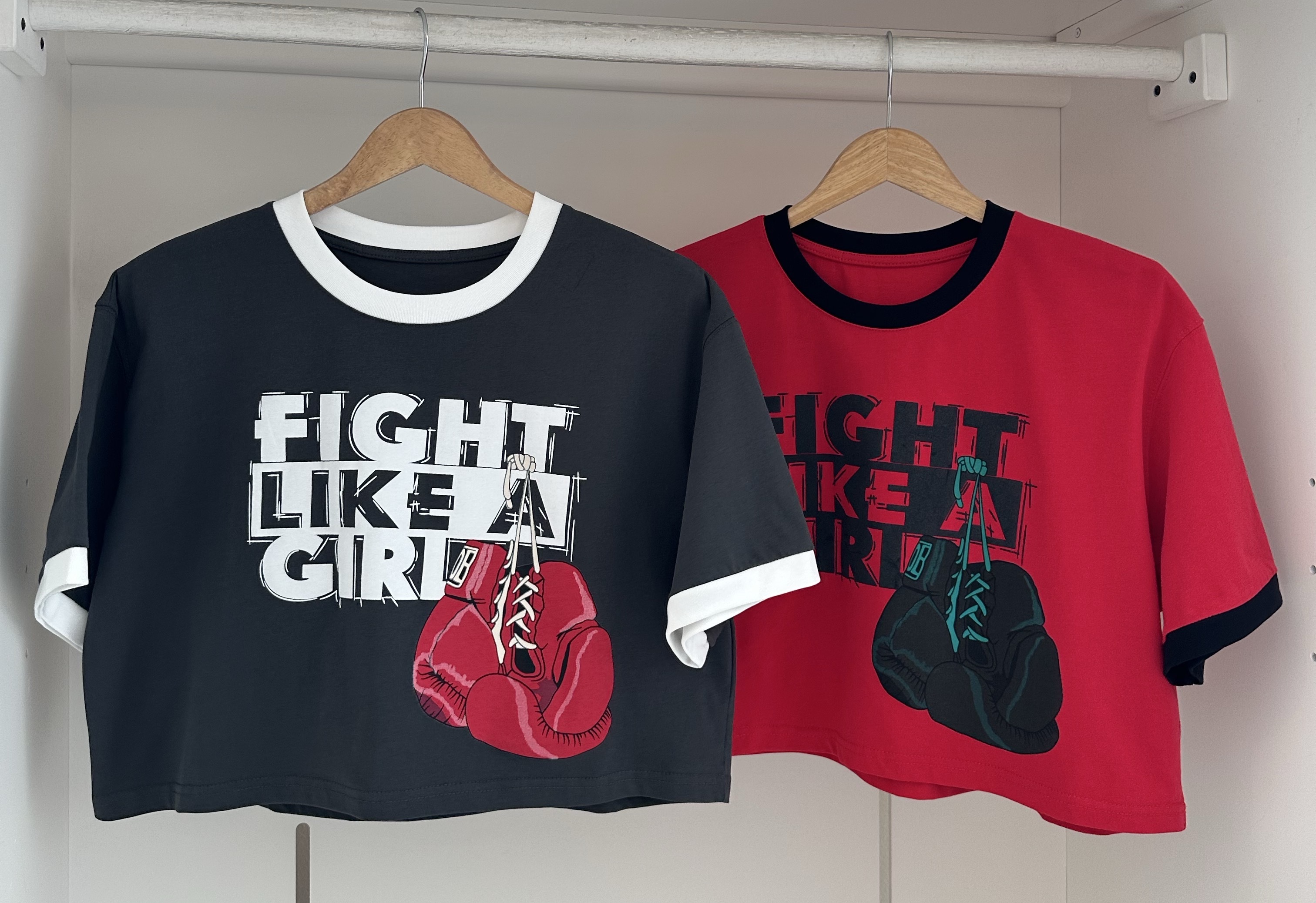 SHORT SLEEVE TWO TONE WORDING TEE