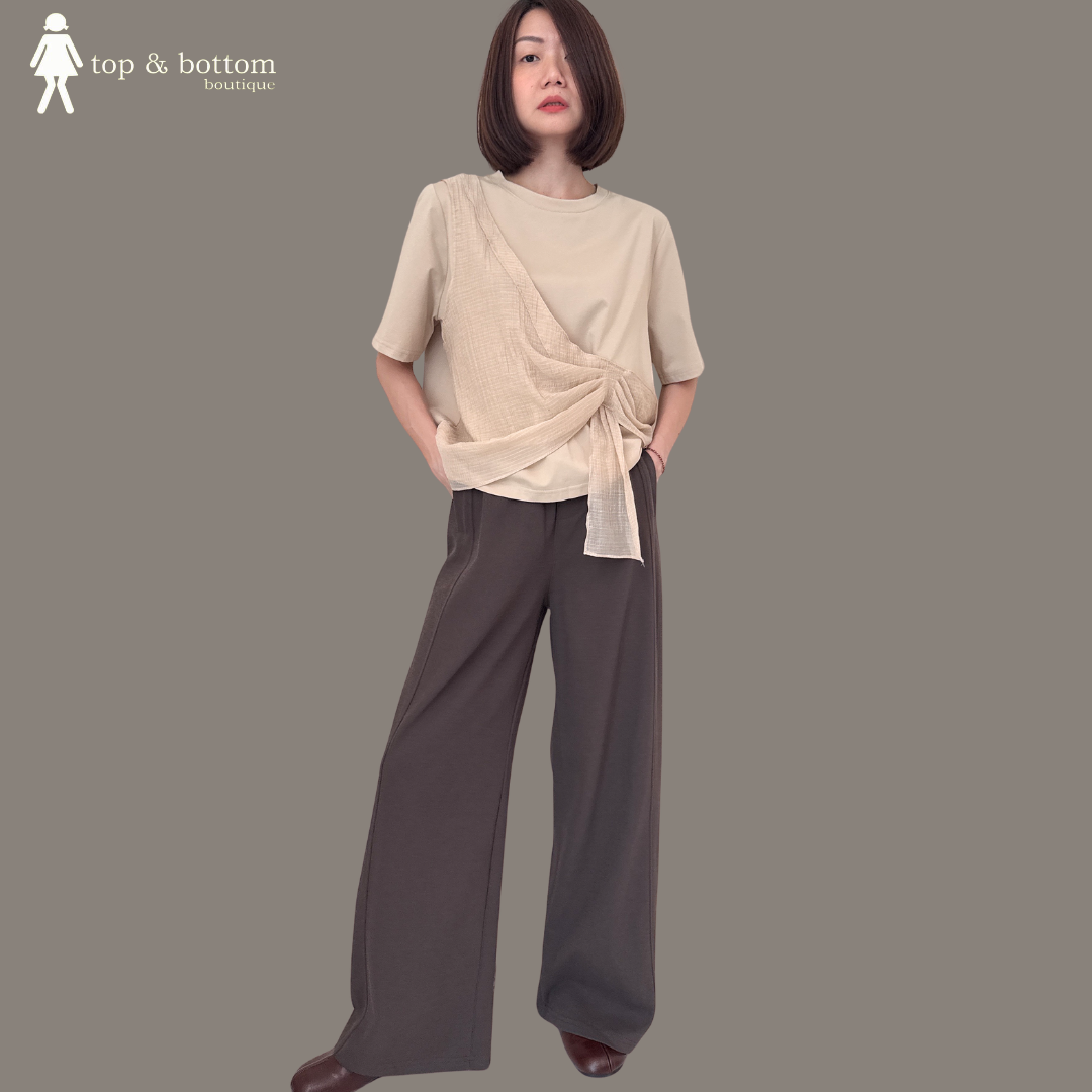 SHORT SLEEVE LAYERED BLOUSE