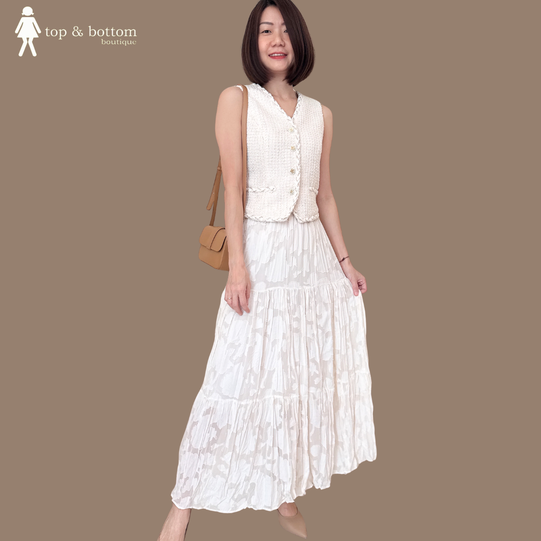 SLEEVELESS TWEED BUTTON VEST