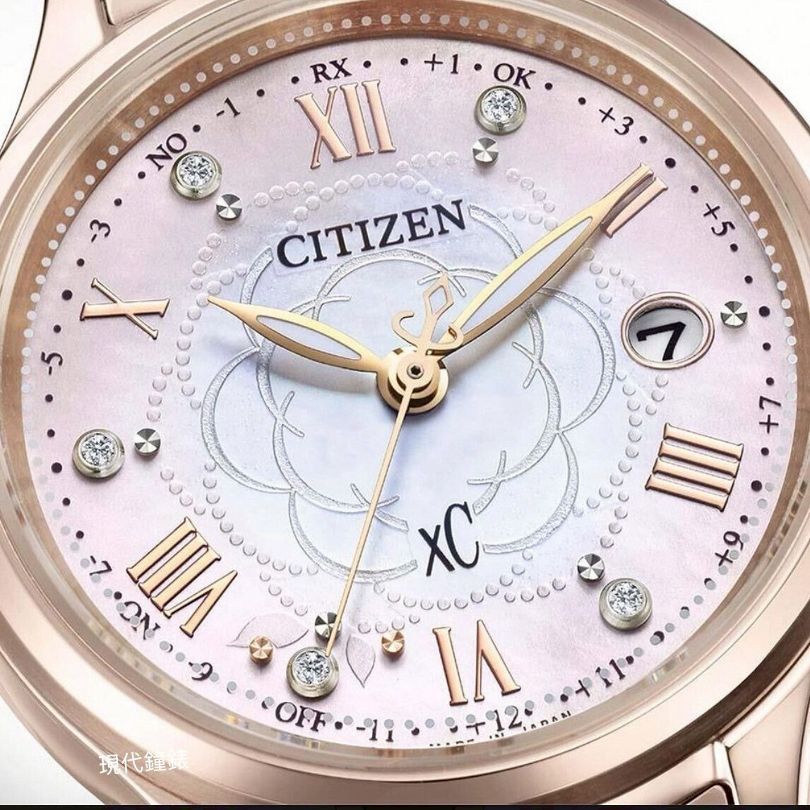 【CITIZEN 星辰】XC 粉色山茶花光動能鈦金屬電波ES9498-69N 27mm 現代鐘錶