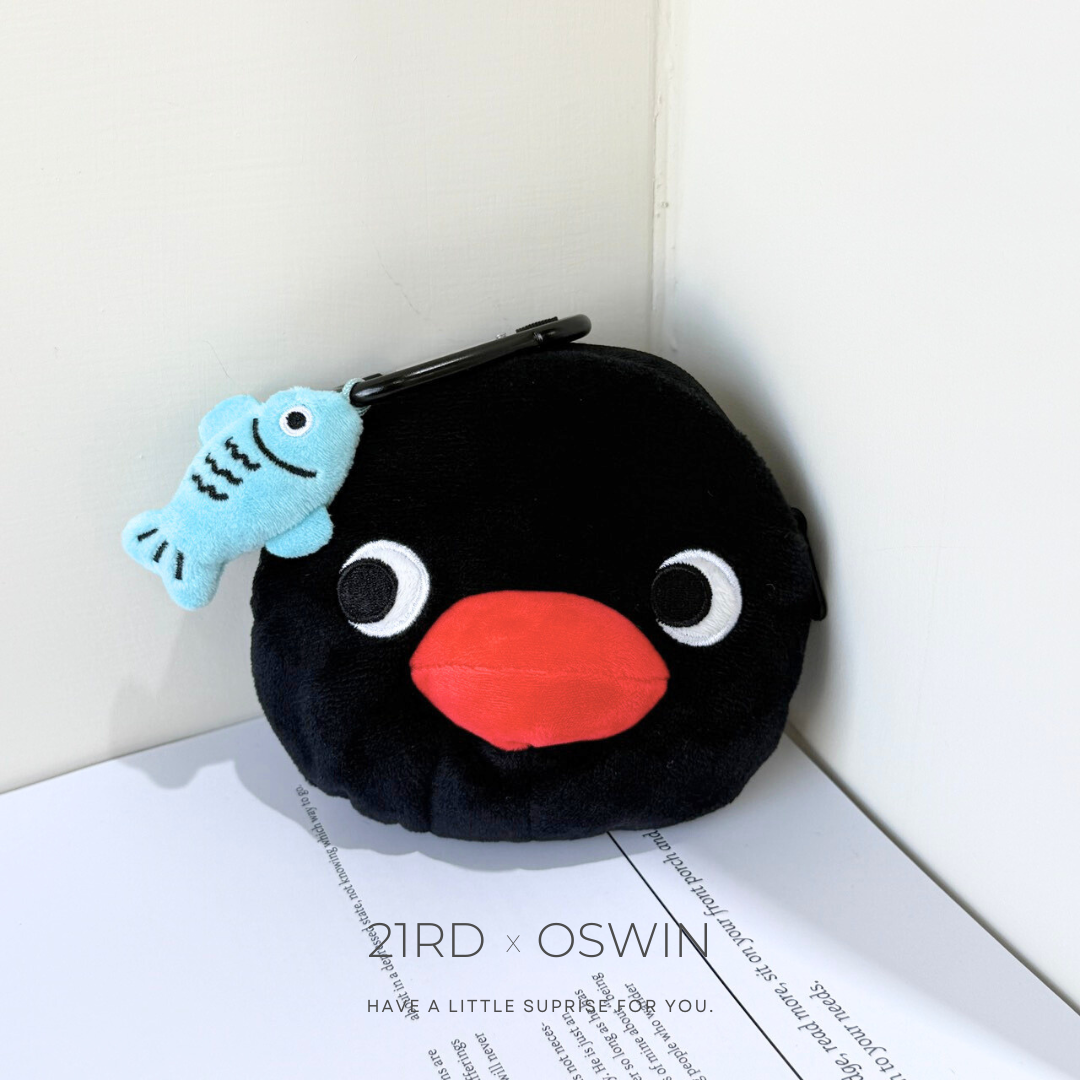 PINGU 企鵝家族 雙面 零錢包 收納包