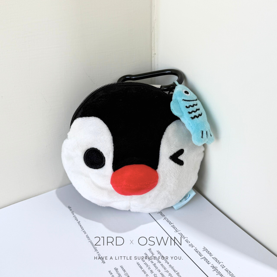 PINGU 企鵝家族 雙面 零錢包 收納包
