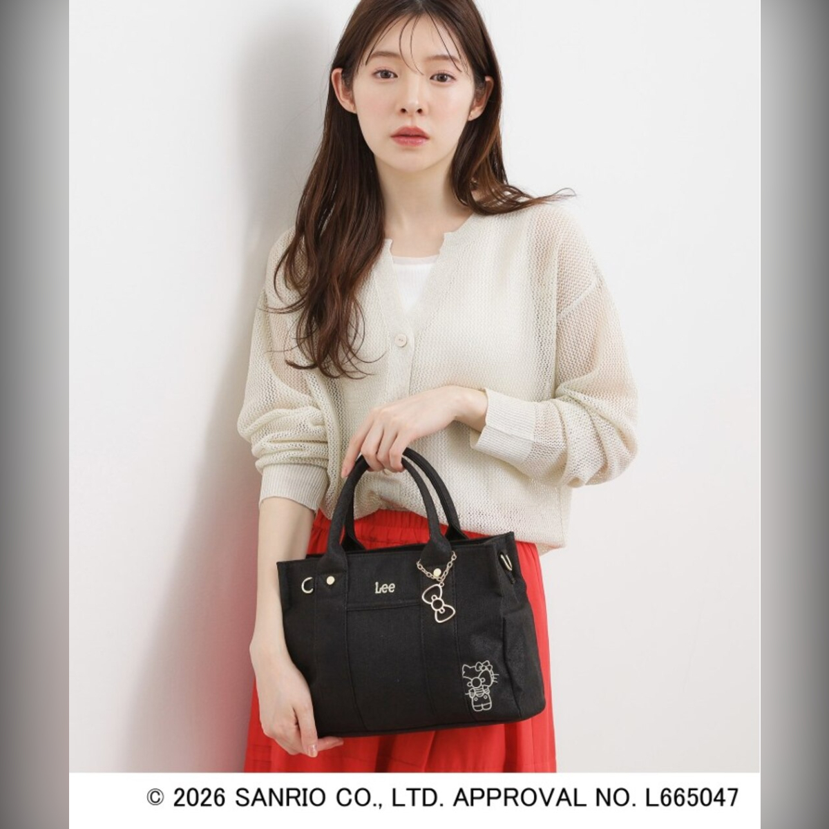 26083-KT [Lee 別注版] Sanrio Hello Kitty x Grove 聯乘方形兩用手袋 黑色 #JP-GV26