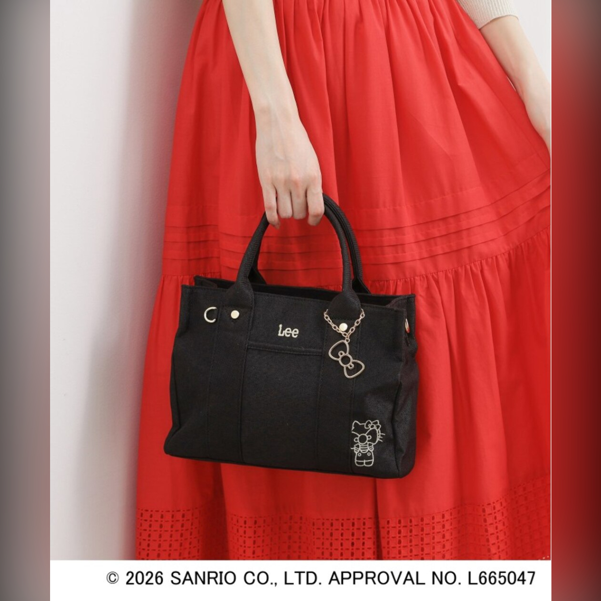 26083-KT [Lee 別注版] Sanrio Hello Kitty x Grove 聯乘方形兩用手袋 黑色 #JP-GV26
