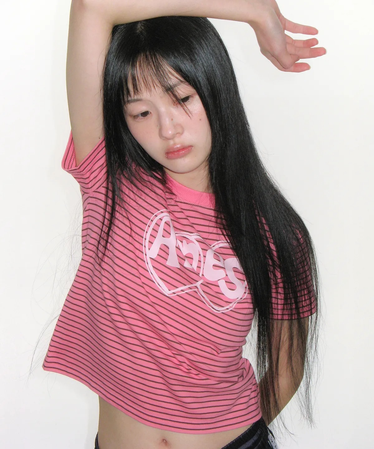 AMES WORLDWIDE HEART SPRAY STRIPE TEE