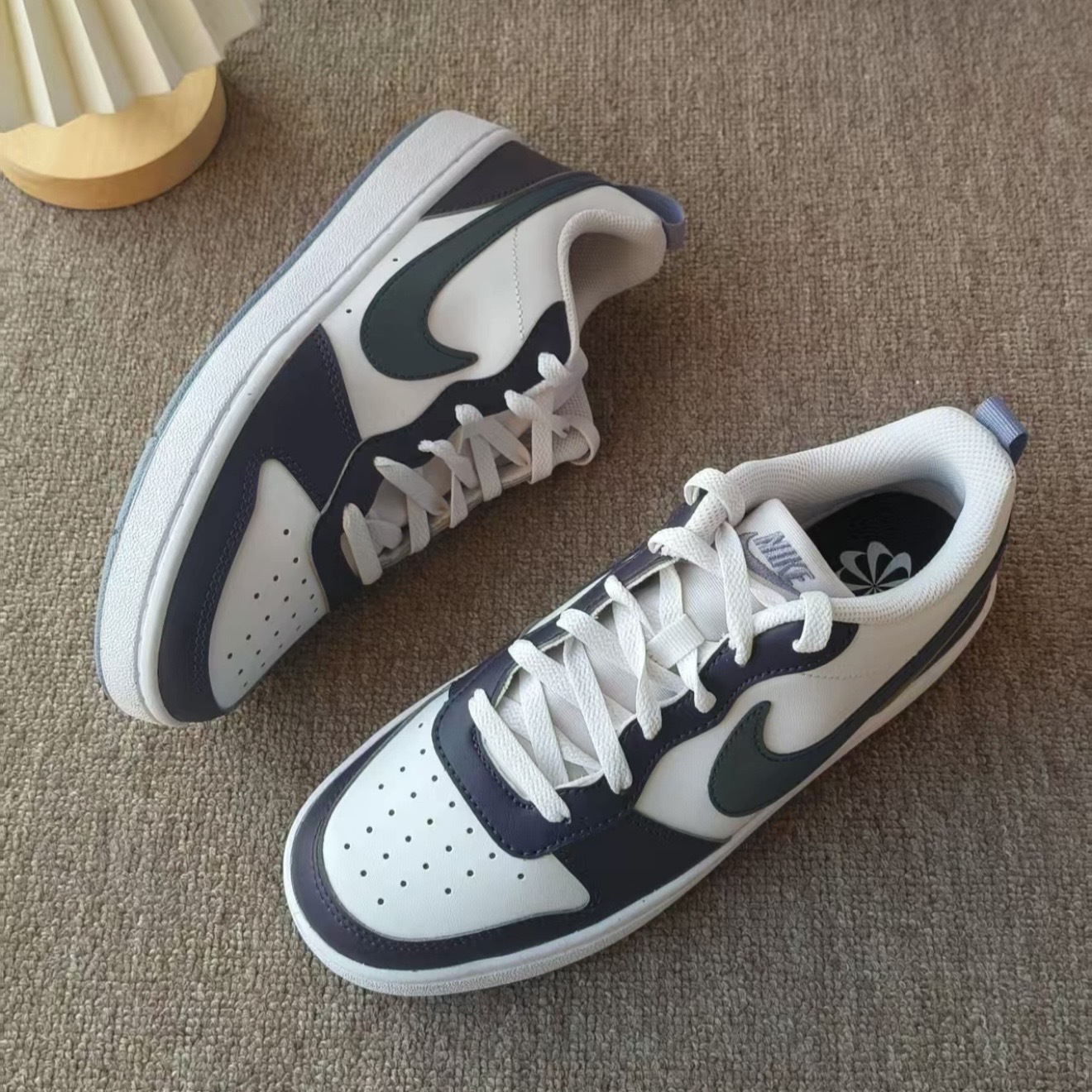 NIKE COURT BOROUGH LOW RCRFT GS 海軍藍白 反光勾 休閒 大童鞋 IB0716-001
