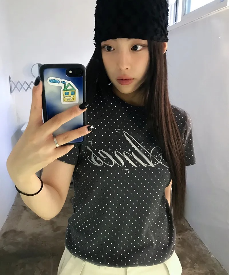 AMES WORLDWIDE SILVER AMES DOT CROP TEE