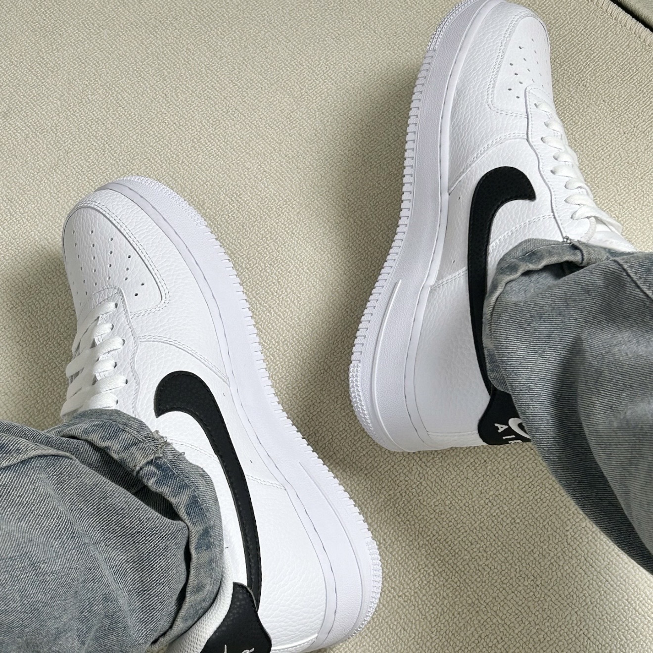 NIKE AIR FORCE 1 07 黑勾 白 休閒 男鞋 CT2302-100