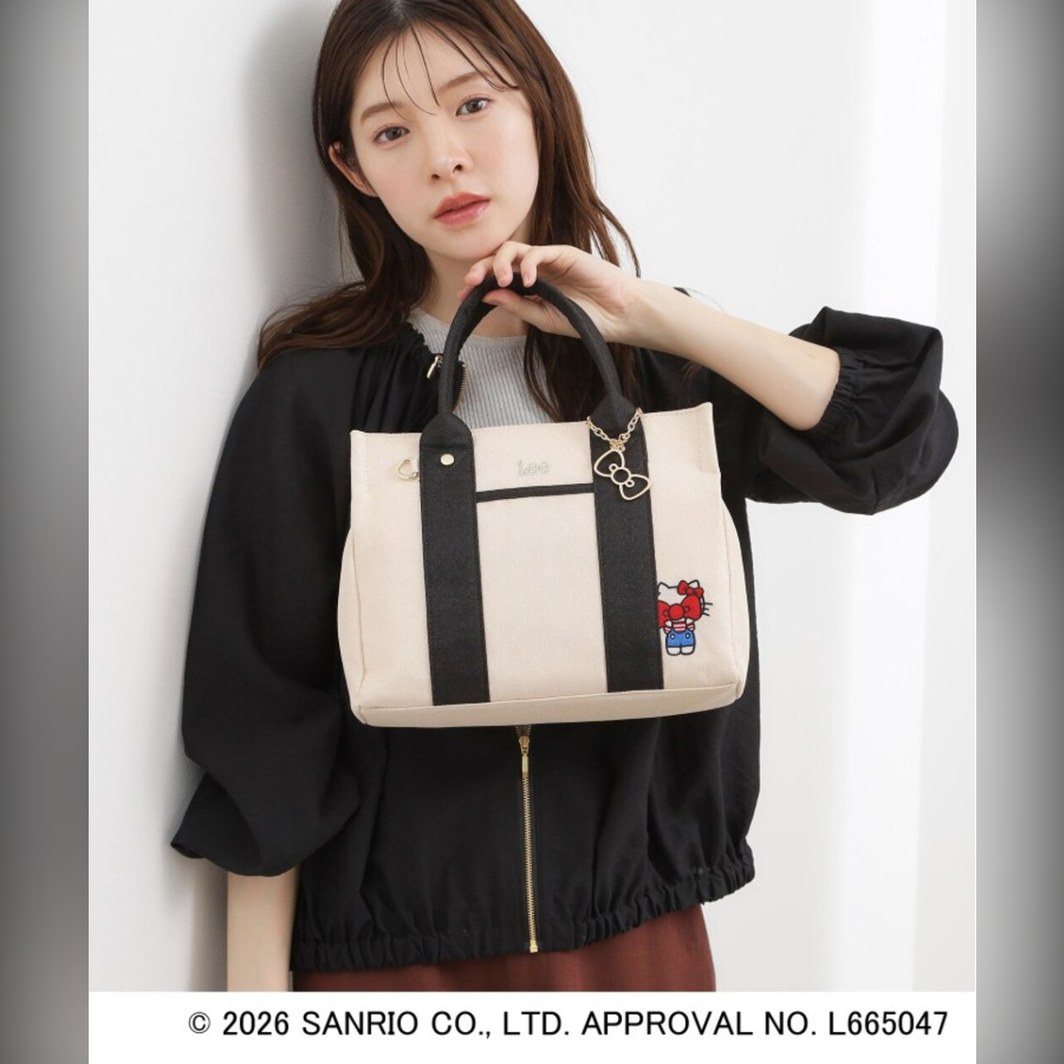 26083-KT [Lee 別注版] Sanrio Hello Kitty x Grove 聯乘方形兩用手袋 象牙色 #JP-GV26