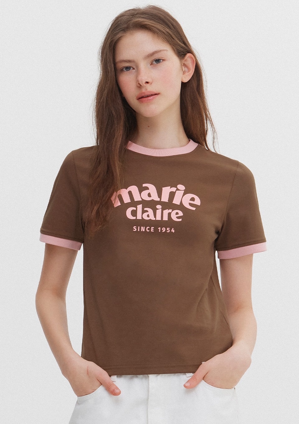 【限時2天優惠預訂】韓國MARIE CLAIRE ARCH LOGO RINGER TEE（6色）