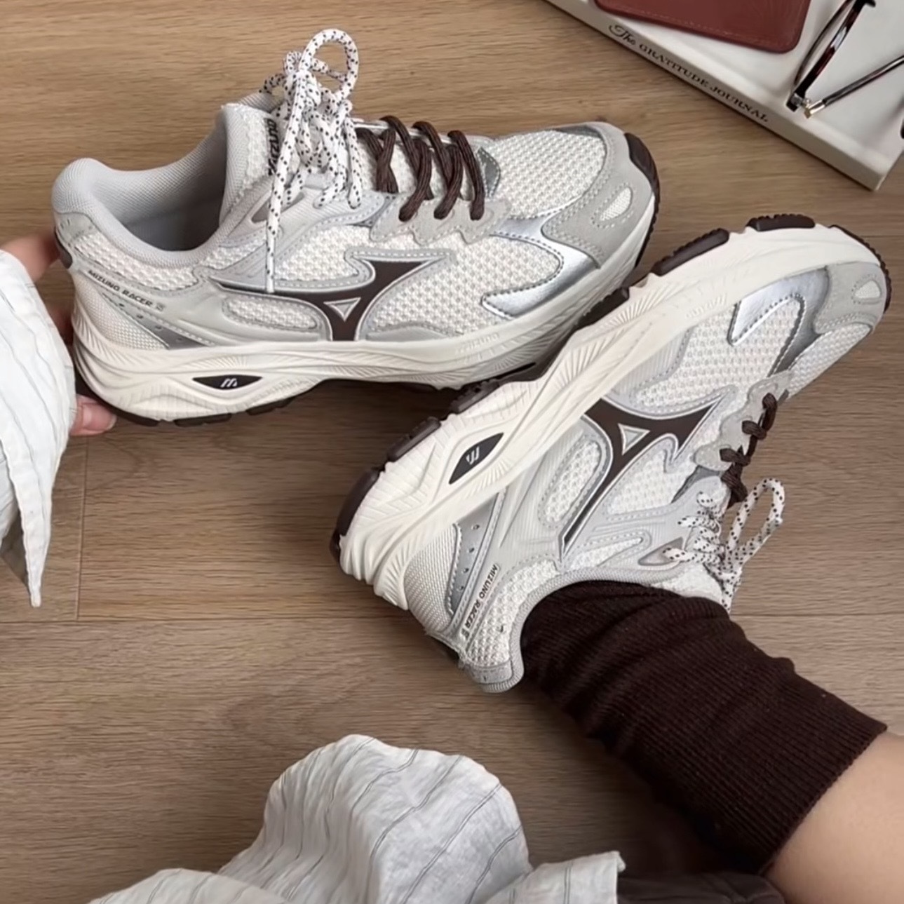 MIZUNO RACER S 慕斯棕 雙色鞋帶 復古 跑步鞋 美津濃 D1GH253510