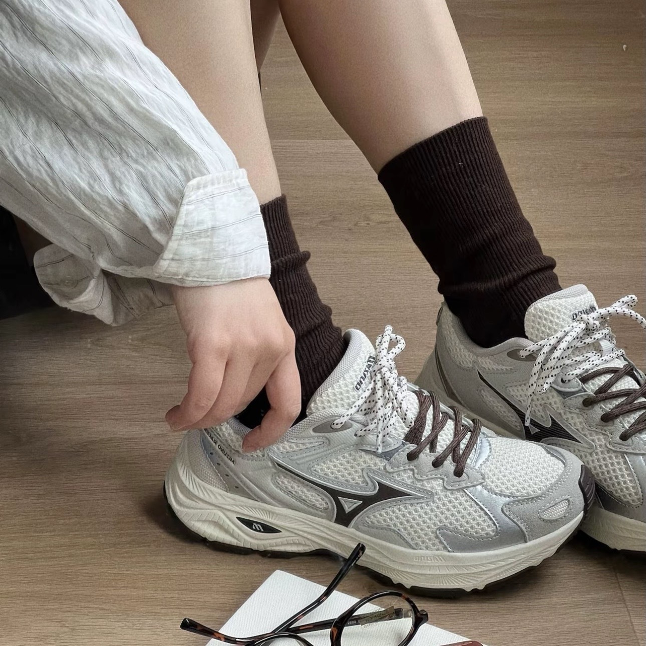 MIZUNO RACER S 慕斯棕 雙色鞋帶 復古 跑步鞋 美津濃 D1GH253510