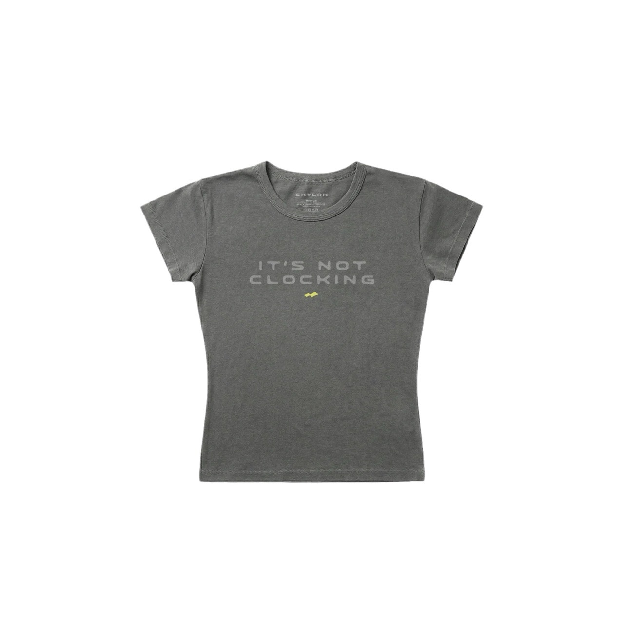 🇺🇸 SKYLRK IT'S NOT CLOCKING BABY TEE (GRAY) 女款 短版T 短T 修身 小賈斯汀 Justin Bieber / 預購