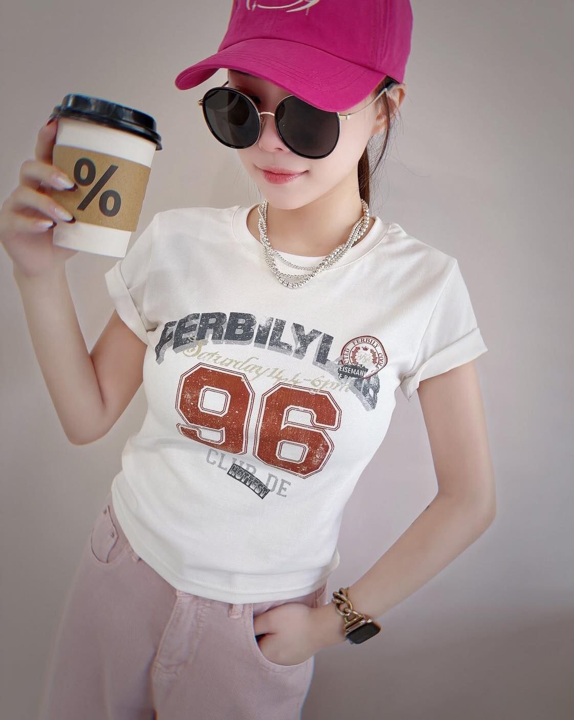 【親膚顯瘦的美式復古字母棉tee】（現貨）