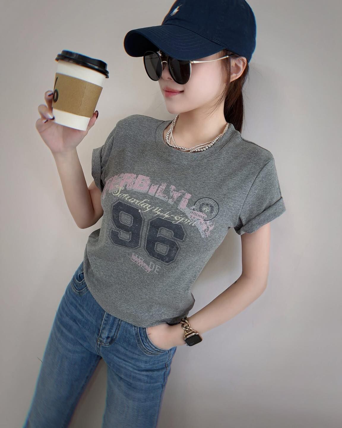 【親膚顯瘦的美式復古字母棉tee】（預購）