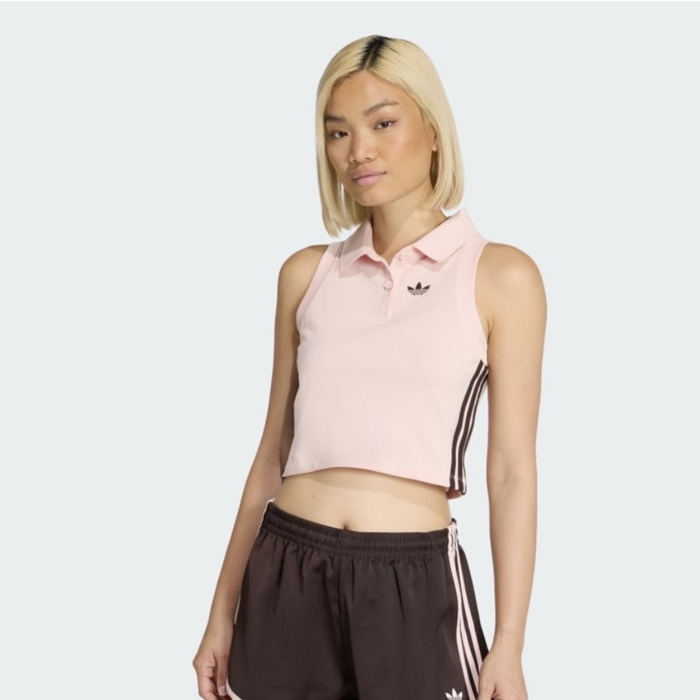 ADIDAS POLO TANK 粉色 無袖上衣 POLO衫 運動上衣 修身 KD3703