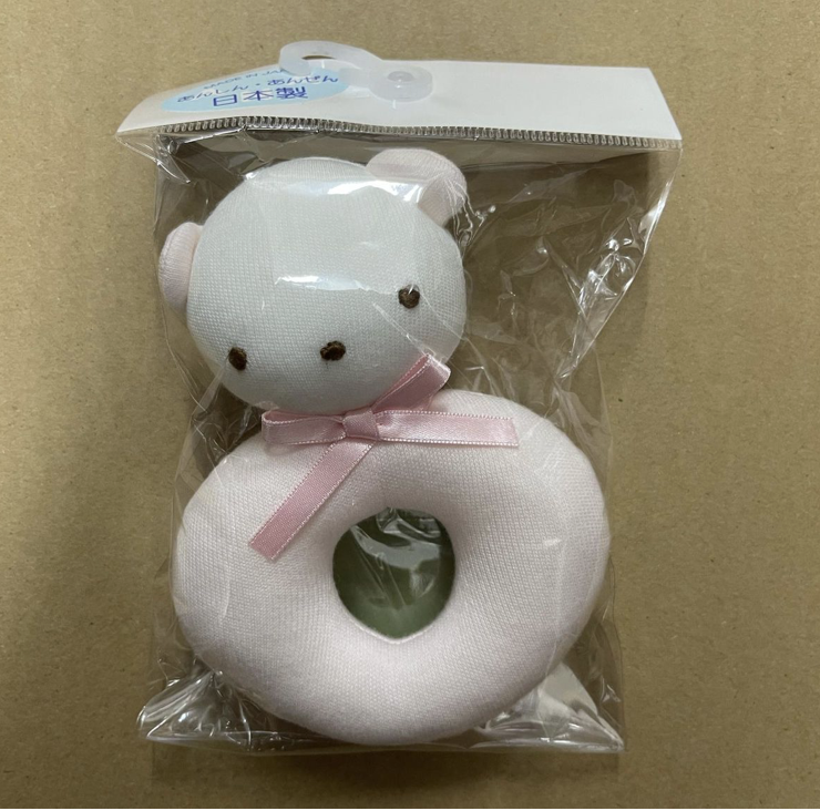 日本製 初生嬰兒玩具 搖鈴-粉紅色